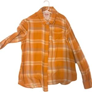 Mossimo Supply Co. Yellow Plaid Button Down Shirt